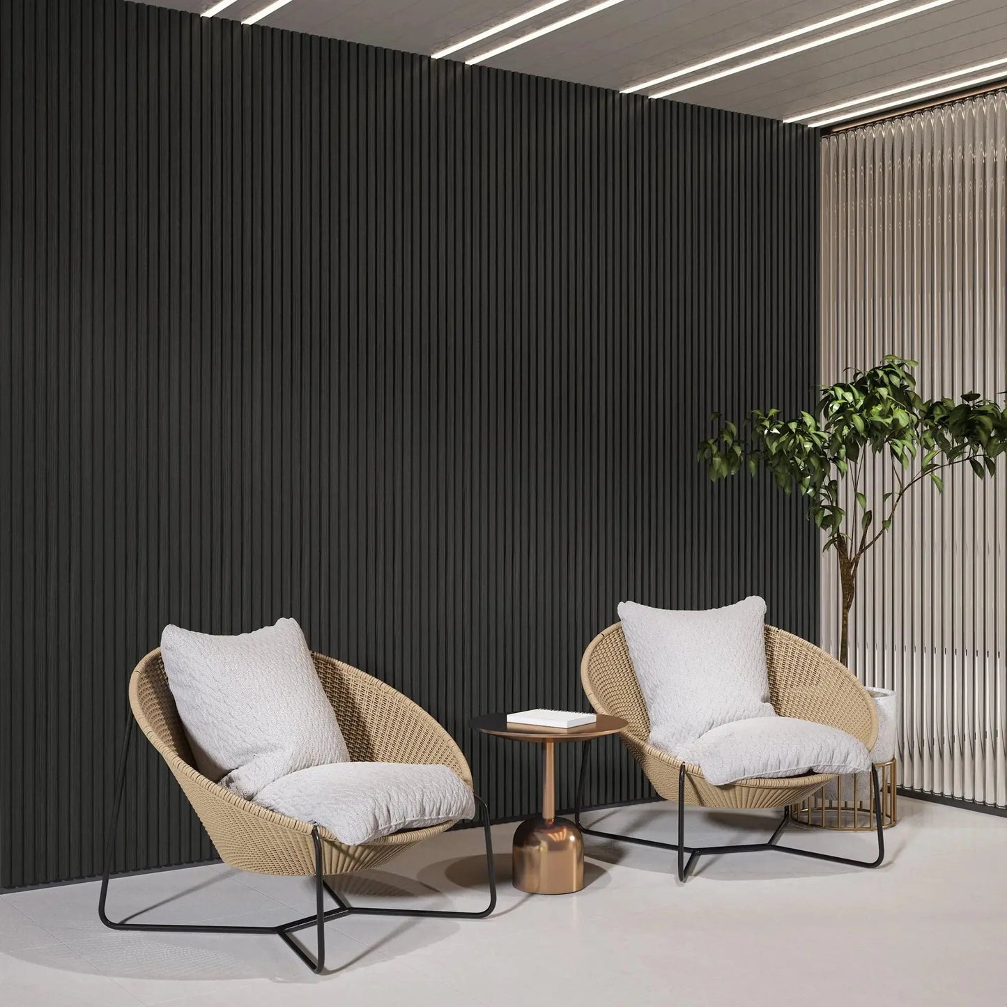 Luxury Black Acoustic Solid Wood Wall Panels |2 Panels Per Box| |The Trendora Vault|