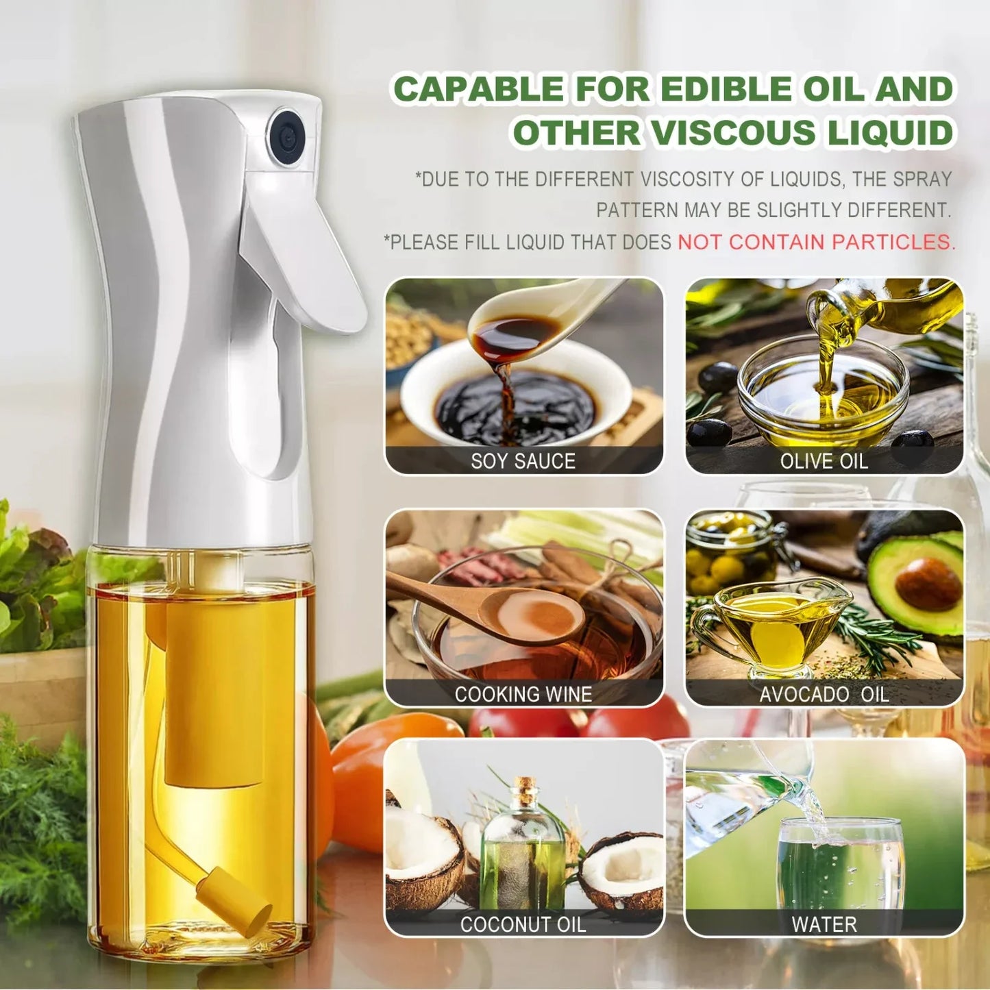 200ML Olive Oil Sprayer Glass Bottle – Refillable Oil Mister for Cooking, BBQ, Salad, Baking & Air Fryer Use |The Trendora Vault|