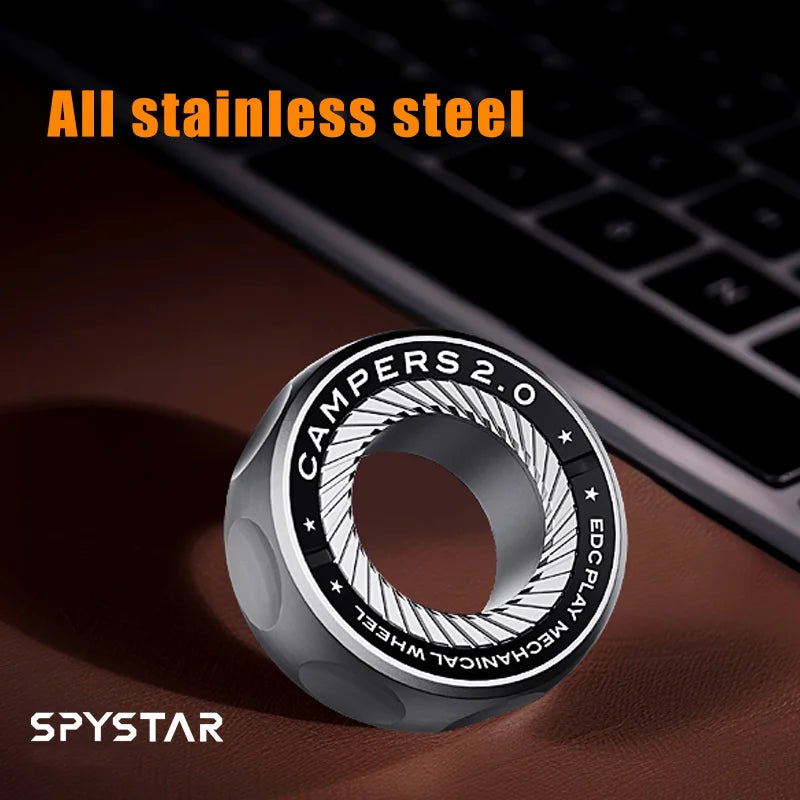 SPYSTAR Magnetic Ratchet Decompression Ring – Adjustable Stainless Steel EDC Haptic Fidget Toy for Anxiety, Focus & Kids Gift |The Trendora Vault|