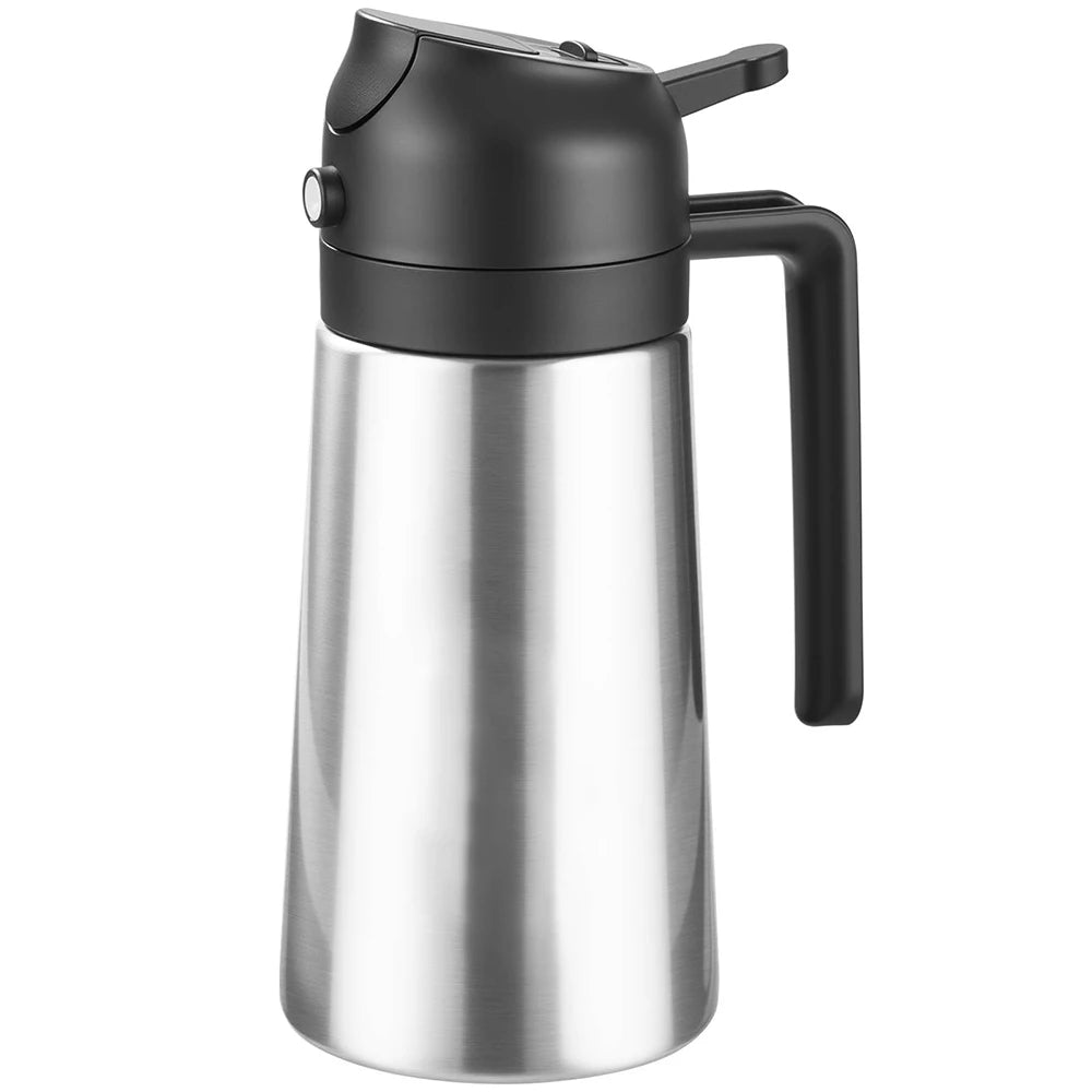 16oz Olive Oil Sprayer & Dispenser – 2-in-1 Glass Oil Bottle for Cooking with Measurement Stickers, Refillable Kitchen Gadget (470ml)|The Trendora Vault|