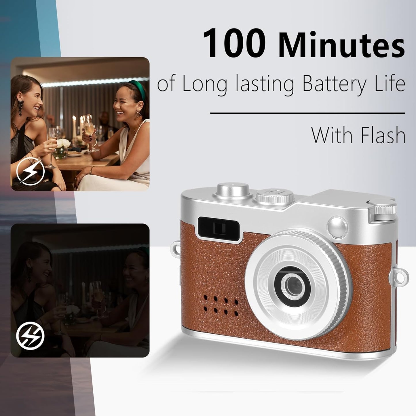 Mini Digital Camera with 32GB Card–Y2K-Style FHD 1080P Mini Retro Camera with Charging Base & Keychain Cameras Design. 1.4" LCD Screen,Vintage Cameras Ultra-Compact,Kids Camera Toys. (Brown) |The Trendora Vault|