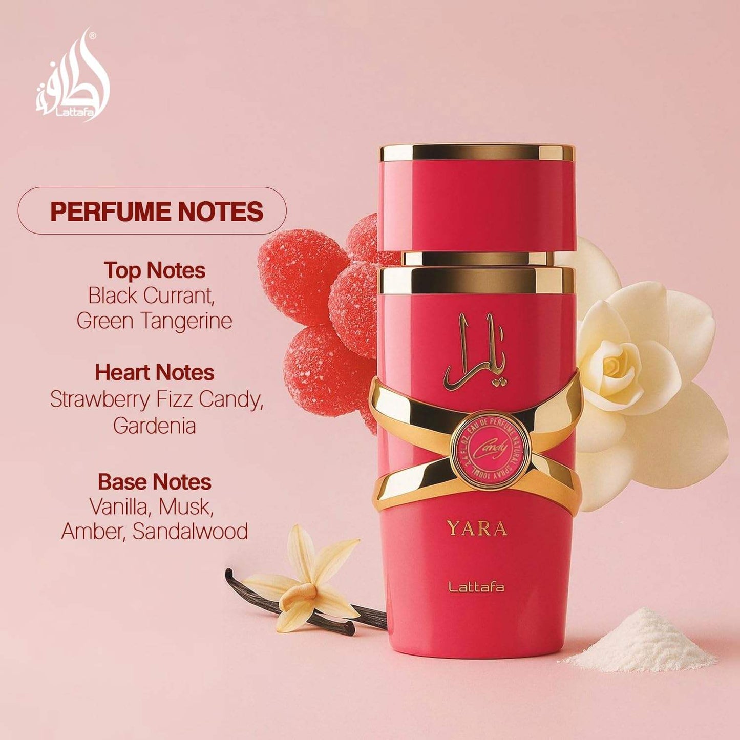 Latafa Yara Candy - Vanilla, Fruity, Citrus, Floral - Eau de Parfum Long-Lasting Fragrance for Women, 3.40 Ounce / 100 ml || The Trendora Vault