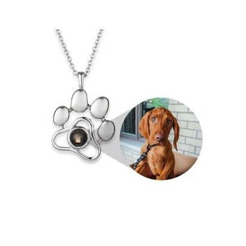Cute Animal Paw Necklace with Photo Inside – Personalized Projection Pendant for Pet Lovers |The Trendora Vault|