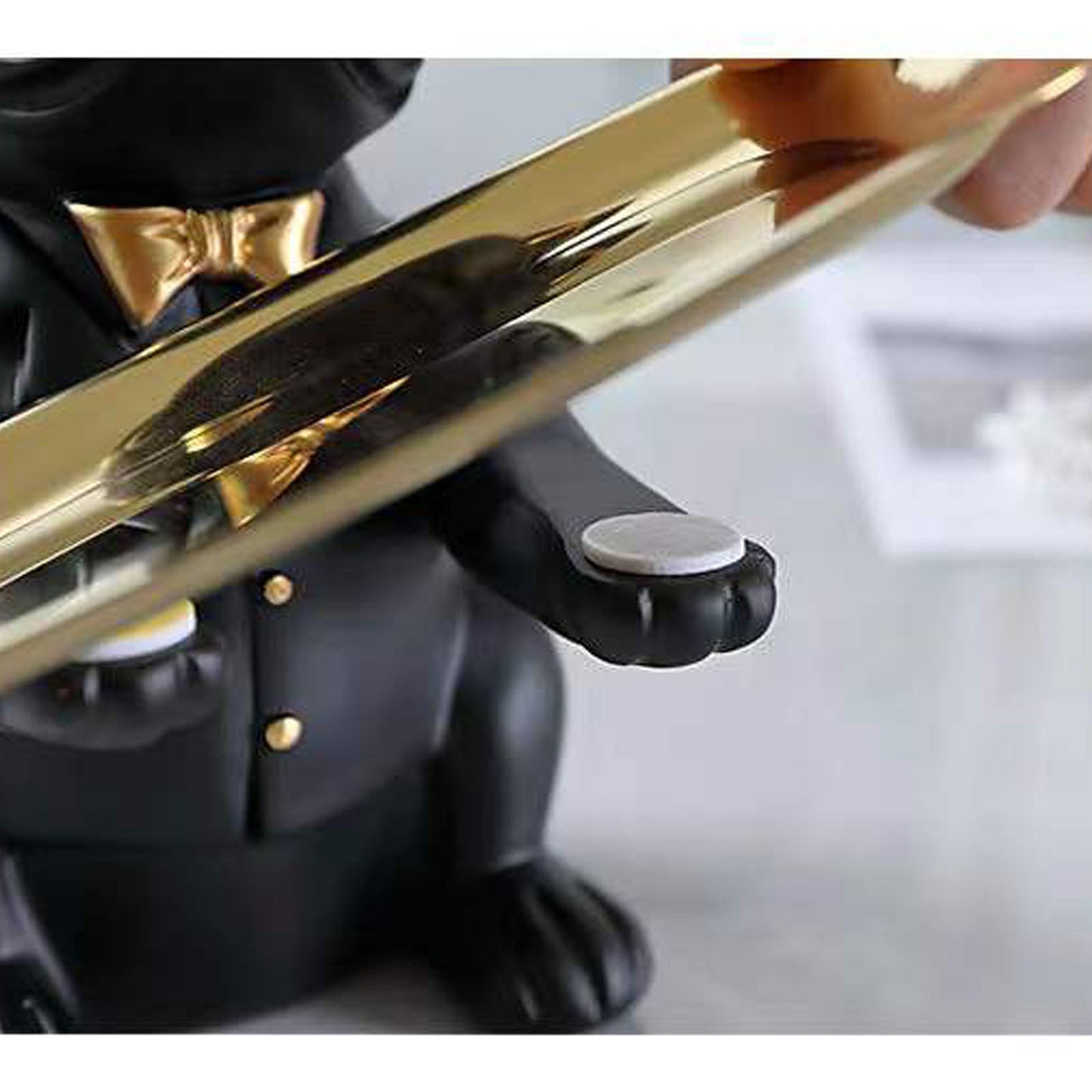 French Bulldog Statue with Tray – Cute Dog Sculpture Home Decor in Black or Brown, Decorative Bulldog Accessory Gift for Entryway, Living Room, Office |The Trendora Vault|