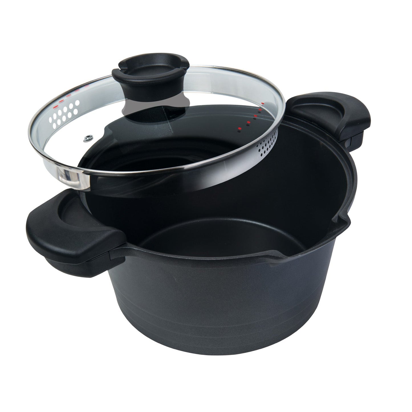 MASTERPAN 5QT Nonstick Stock & Pasta Pot9-Inch (23cm) Pot with Glass Lid & Built-in Strainer, Non-Stick Cookware for Boiling, Simmering & One-Pot Meals |The Trendora Vault|