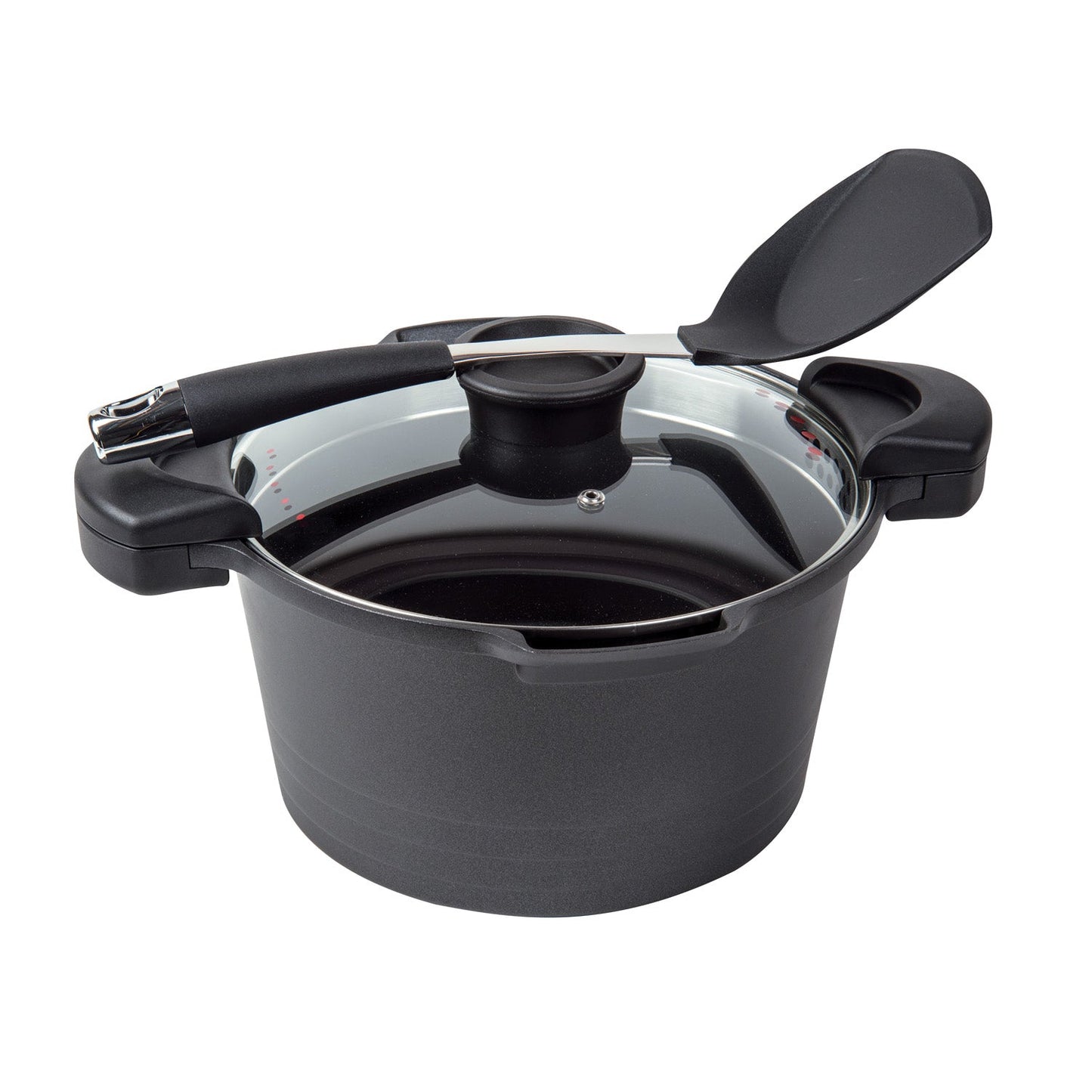 MASTERPAN 5QT Nonstick Stock & Pasta Pot9-Inch (23cm) Pot with Glass Lid & Built-in Strainer, Non-Stick Cookware for Boiling, Simmering & One-Pot Meals |The Trendora Vault|