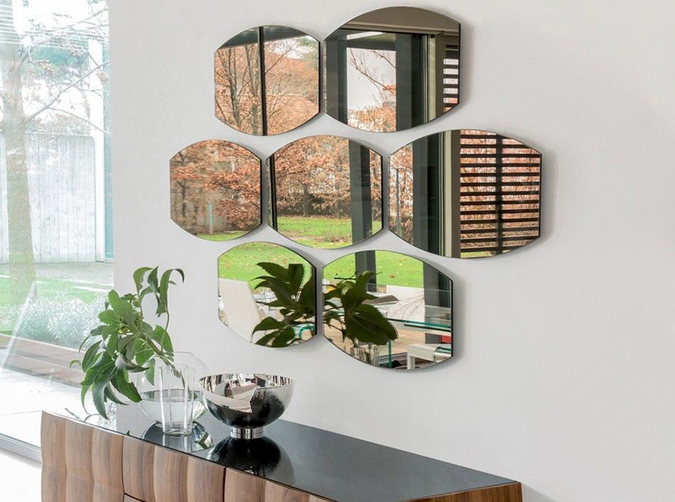 Modern Geometric Wall Mirror Set of 7 – 3D Honeycomb Decorative Mirrors for Living Room & Entryway |The Trendora Vault||