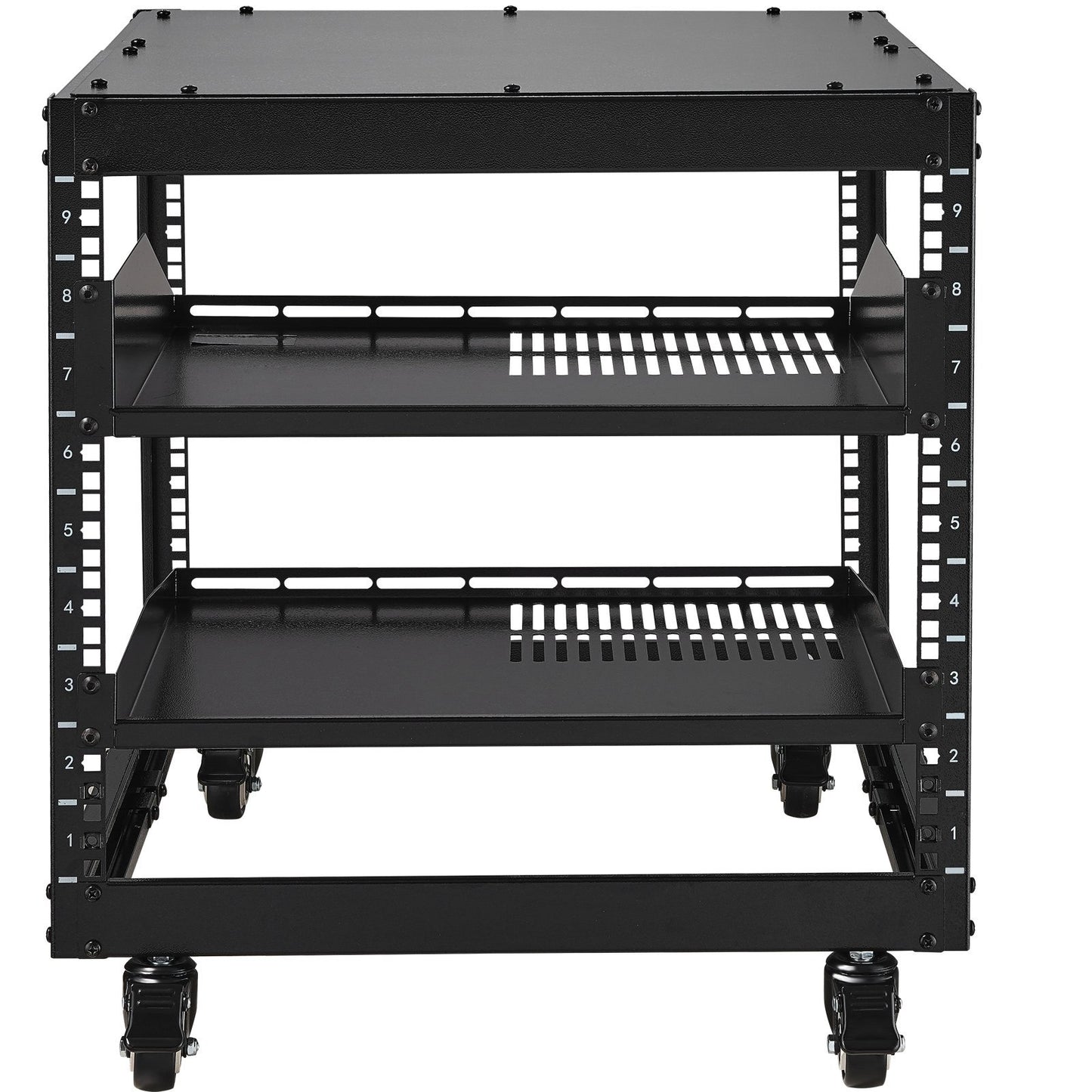 VEVOR 9U 4-Post Open Frame Server Rack – Adjustable Network Equipment Rack Enclosure for Servers, Routers & AV Gear |The Trendora Vault|