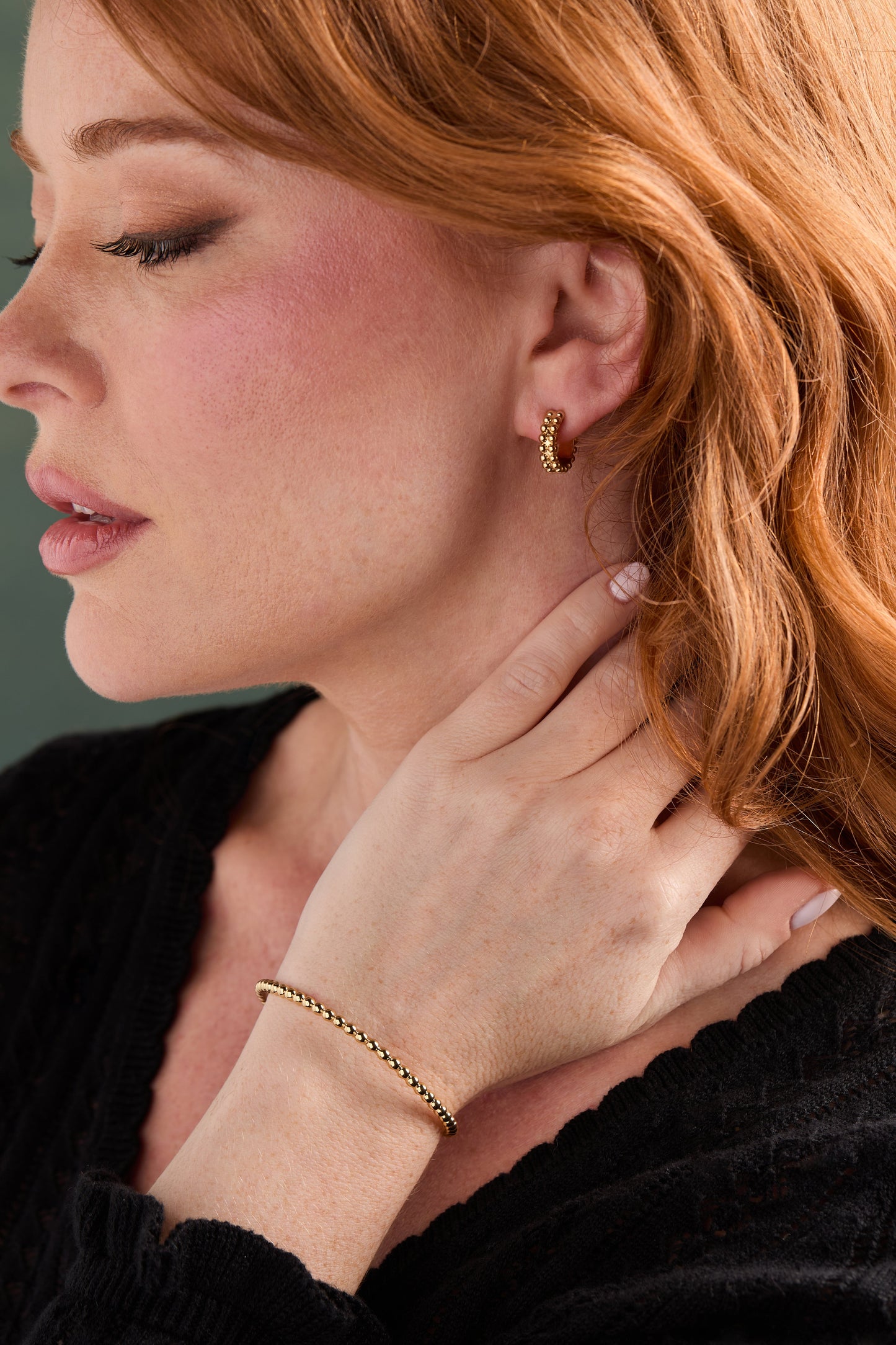 Gold Beaded Cuff Bracelet – Elegant Women’s Fashion Jewelry | The Trendora Vault