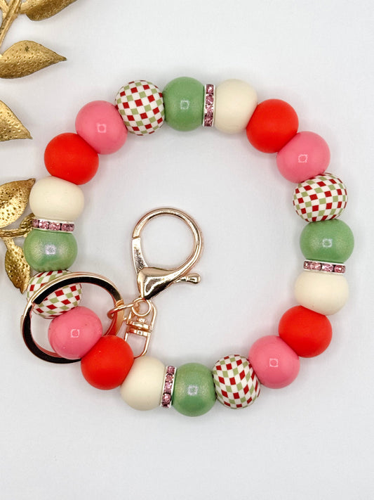 M&H Wristlet – Home For The Holidays Beaded Wristlet Keychain | Handmade Gift Accessory | The Trendora Vault