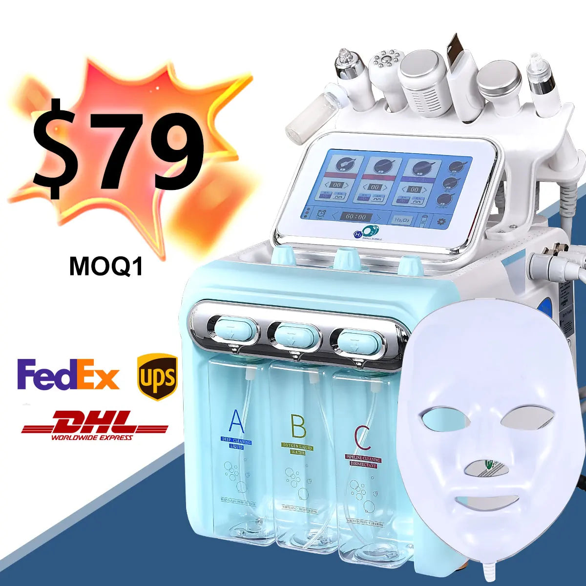 7 in 1 Hydro Dermabrasion Facial Machine – Aqua Peeling Hydro Facial Beauty Device for Deep Cleaning, Whitening & Skin Tightening |The Trendora Vault|