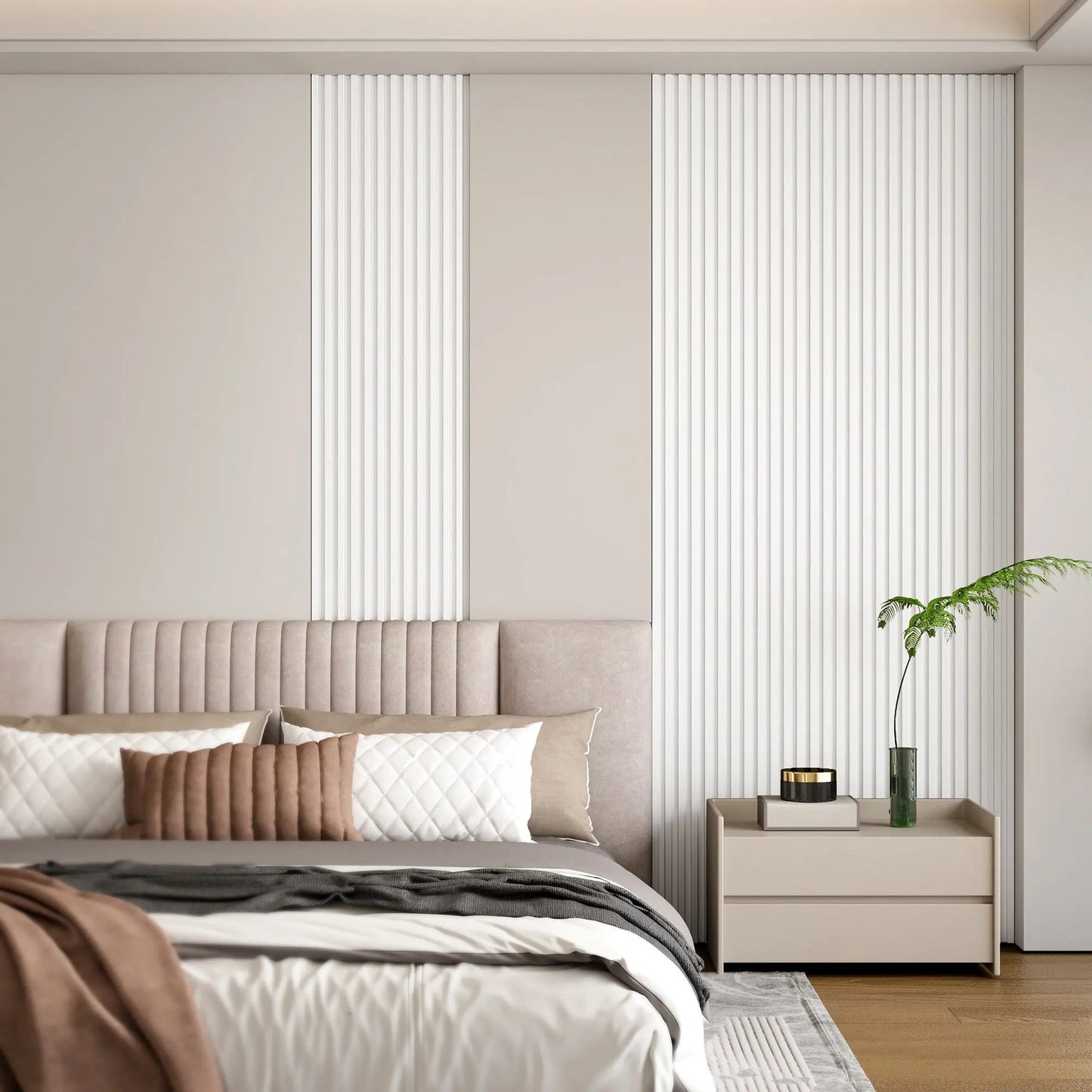 Hausvita 48 x 6 inch WPC Slat Wall Panel (16 Pack) |The Trendora Vault|