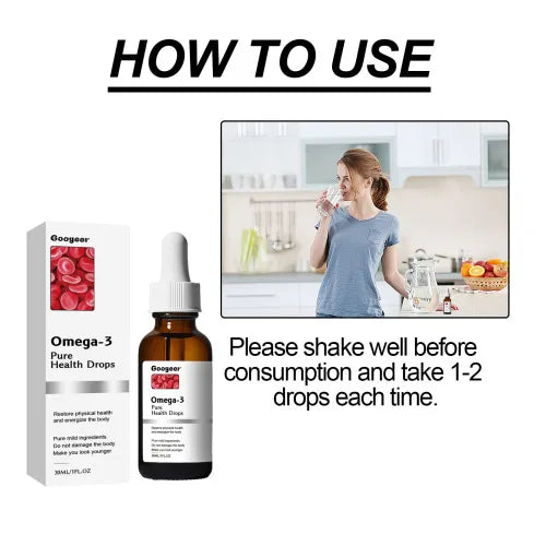 Googeer Omega-3 Pure Health Drops – Support Heart Health, Balance Blood Lipids & Sugar, Relieve Physical Discomfort |The Trendora Vault|