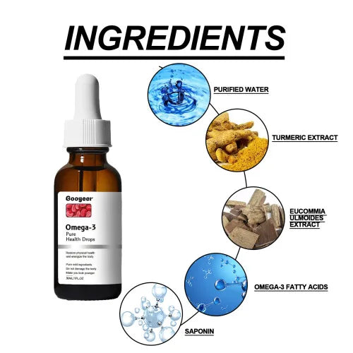 Googeer Omega-3 Pure Health Drops – Support Heart Health, Balance Blood Lipids & Sugar, Relieve Physical Discomfort |The Trendora Vault|