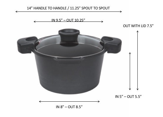 MASTERPAN 5QT Nonstick Stock & Pasta Pot9-Inch (23cm) Pot with Glass Lid & Built-in Strainer, Non-Stick Cookware for Boiling, Simmering & One-Pot Meals |The Trendora Vault|
