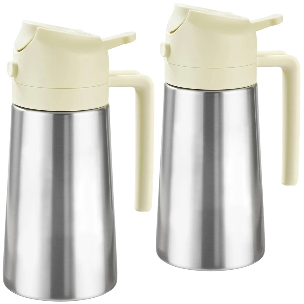 16oz Olive Oil Sprayer & Dispenser – 2-in-1 Glass Oil Bottle for Cooking with Measurement Stickers, Refillable Kitchen Gadget (470ml)|The Trendora Vault|