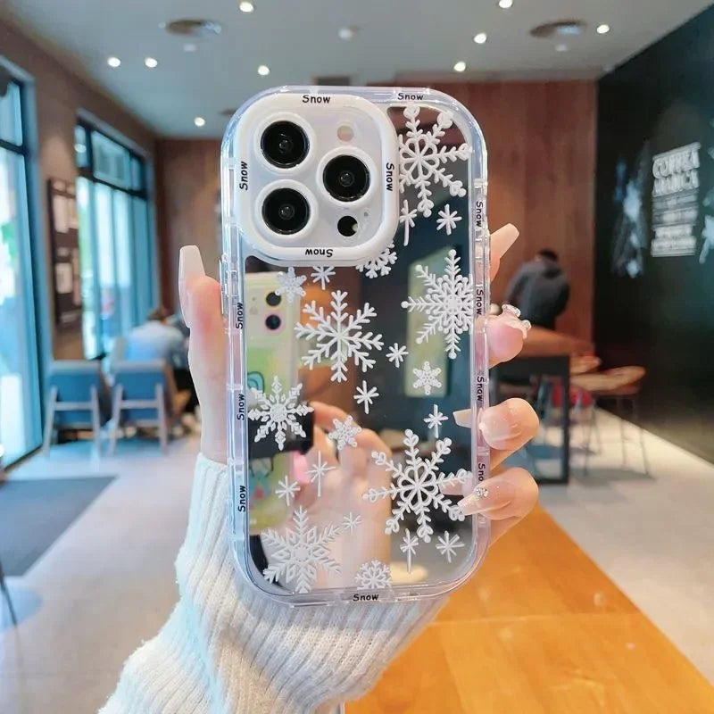 Snowflake iPhone Case with Mirror Frame – Winter Christmas Y2K | The Trendora Vault