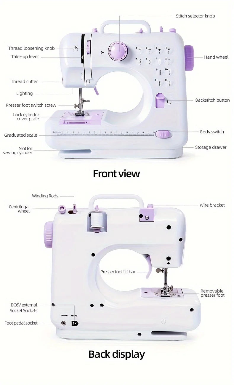2025 Portable Electric Sewing Machine – Adjustable Speed, Backstitch Function, Easy for Beginners & Home DIY Projects |The Trendora Vault|