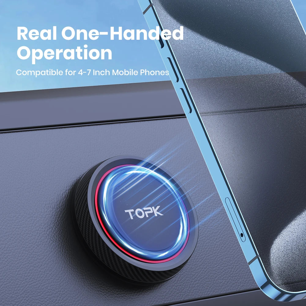 TOPK Magnetic Car Phone Holder – Strong Magnet Car Mount for Dashboard & Windshield |The Trendora Vault|