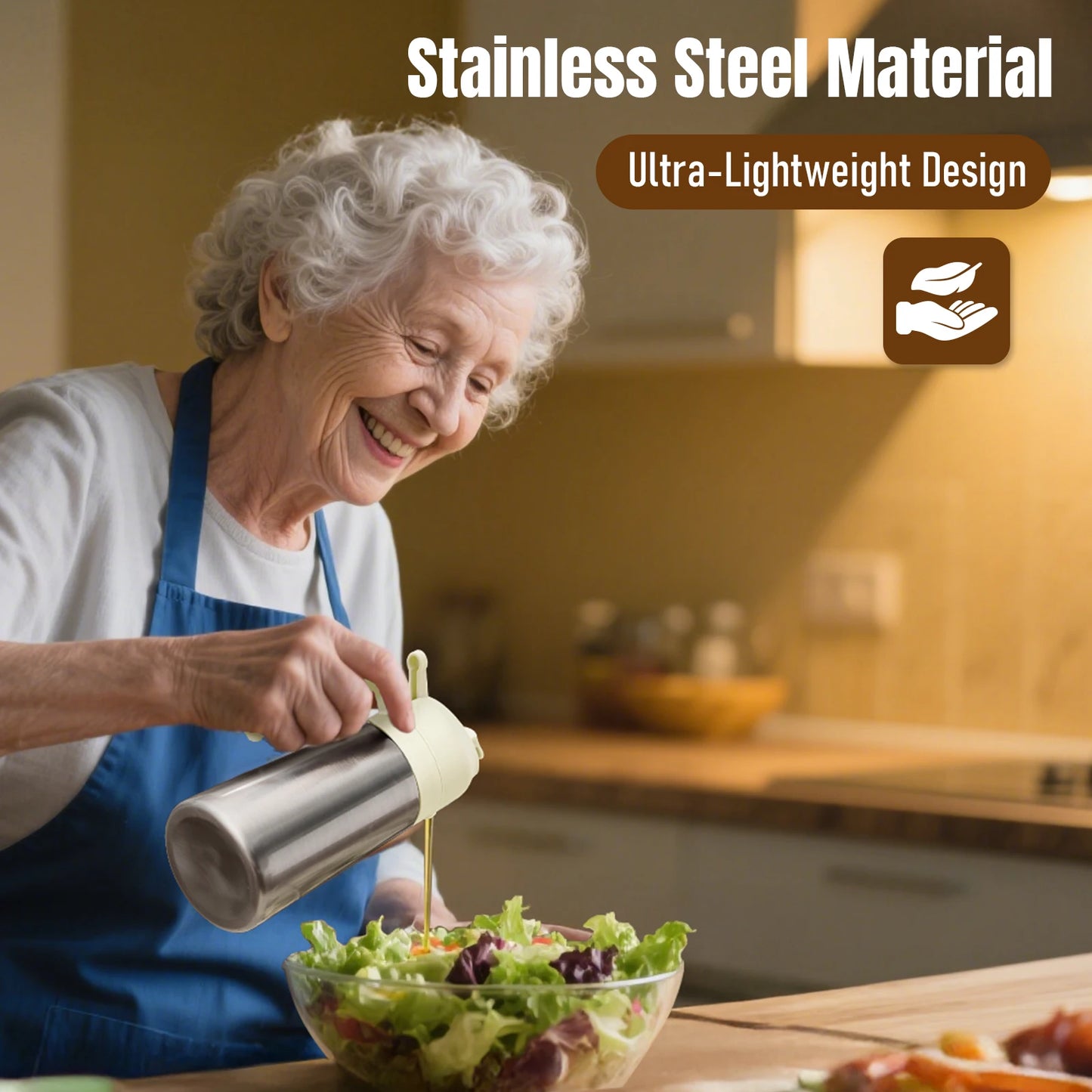 16oz Olive Oil Sprayer & Dispenser – 2-in-1 Glass Oil Bottle for Cooking with Measurement Stickers, Refillable Kitchen Gadget (470ml)|The Trendora Vault|