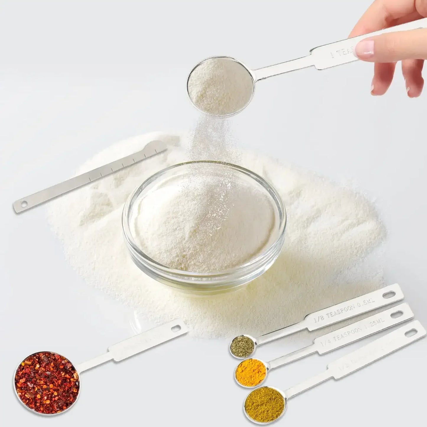 18-Piece Stainless Steel Measuring Cups and Spoons Set – Heavy-Duty Kitchen Measuring Tools with Leveler for Cooking & Baking |The Trendora Vault|