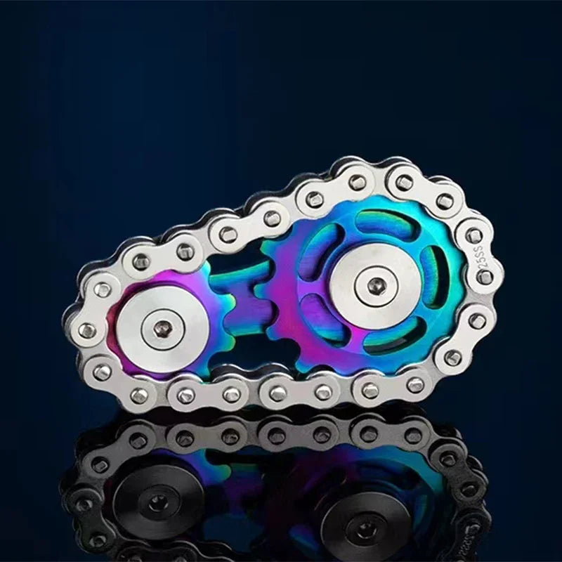 Metal Gear Fidget Spinner – Chain Hand Spinner EDC Toy for Adults, Office Focus, ADHD & Stress Relief |The Trendora Vault|