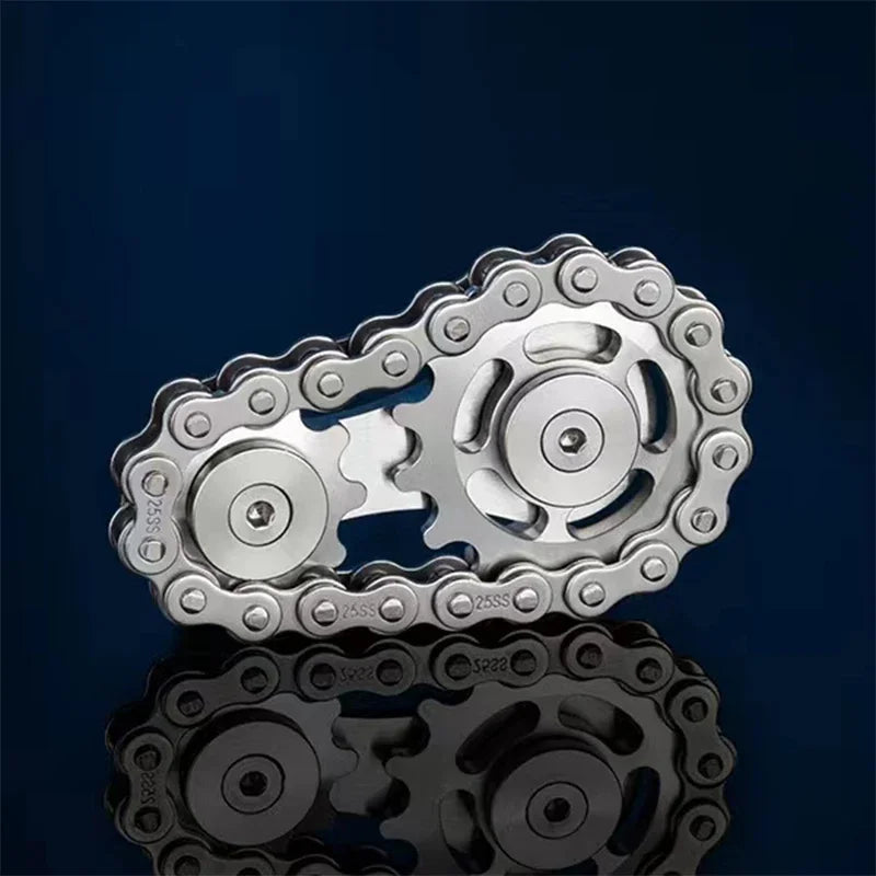 Metal Gear Fidget Spinner – Chain Hand Spinner EDC Toy for Adults, Office Focus, ADHD & Stress Relief |The Trendora Vault|