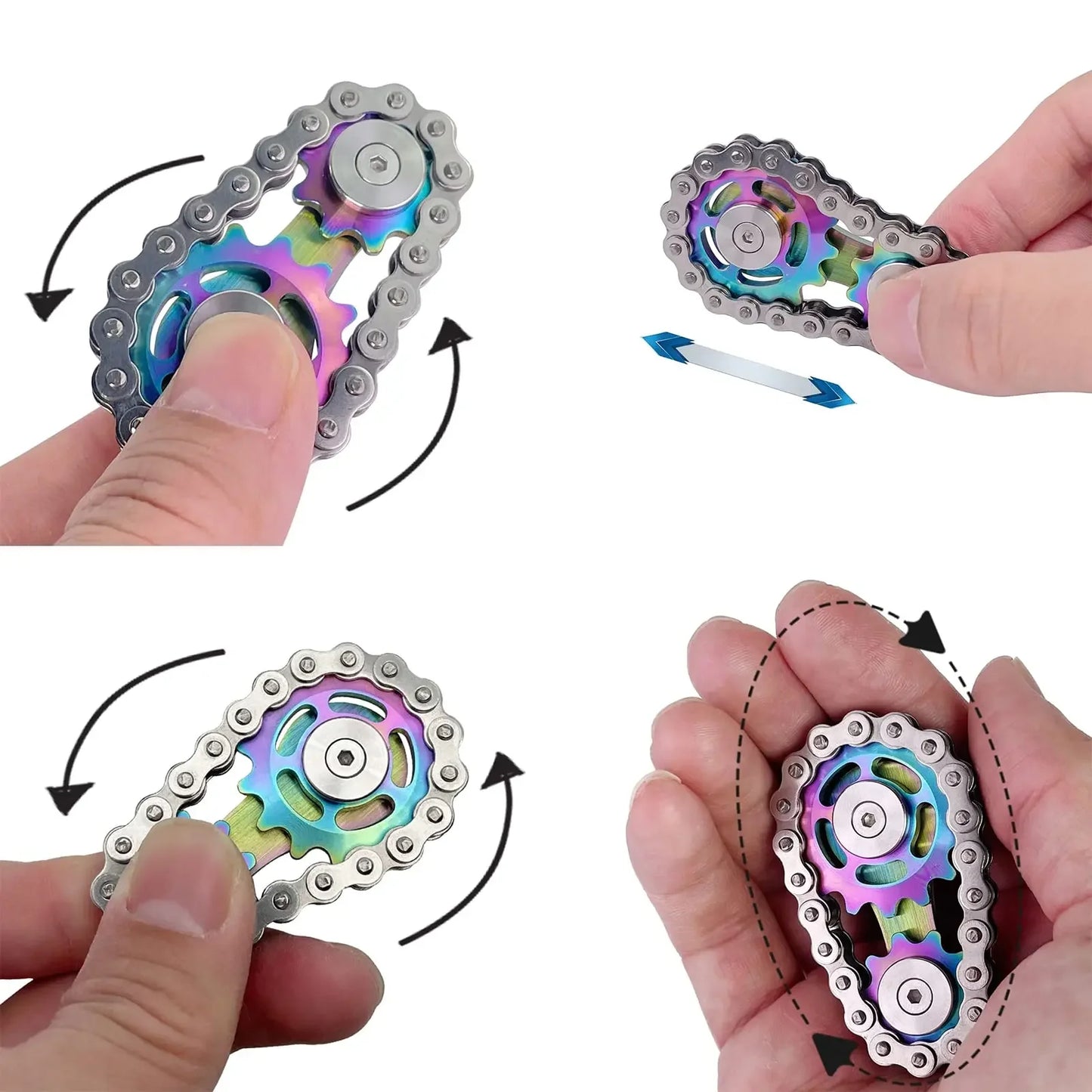 Metal Gear Fidget Spinner – Chain Hand Spinner EDC Toy for Adults, Office Focus, ADHD & Stress Relief |The Trendora Vault|