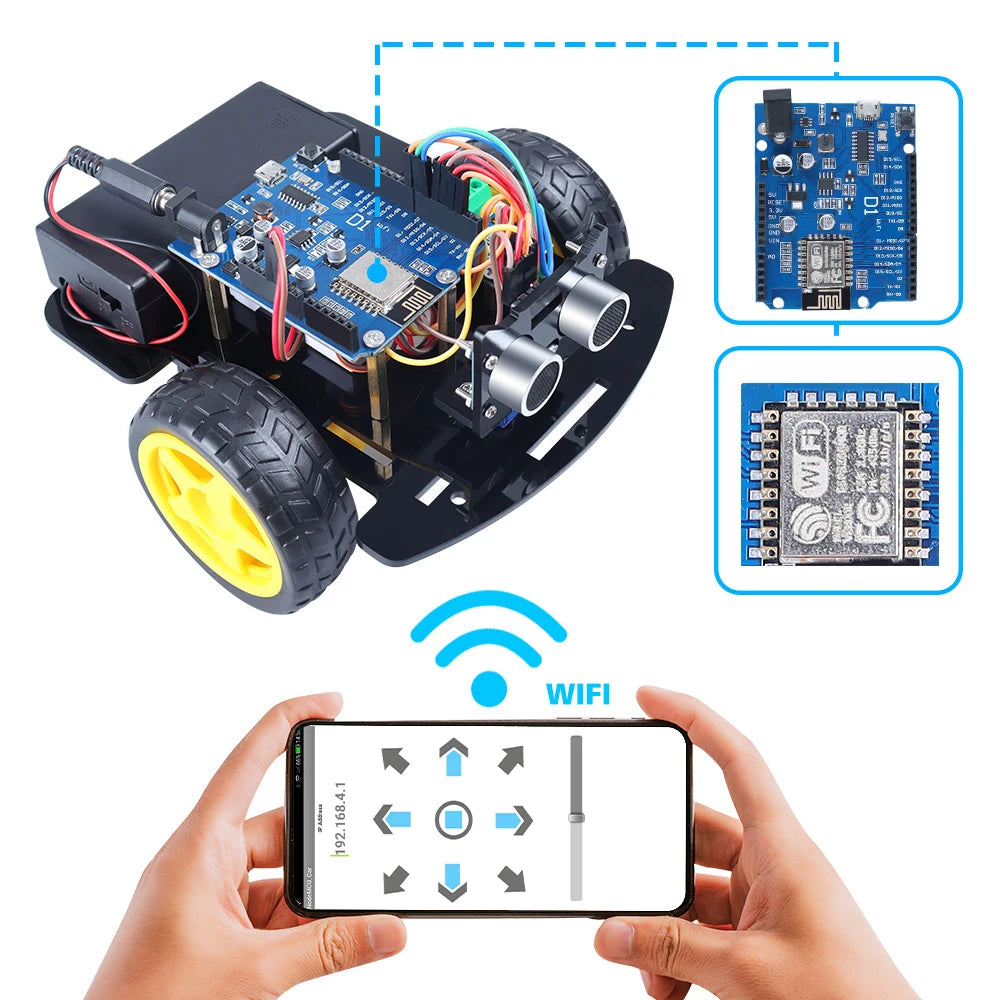 Arduino Robot Car Kit with ESP8266 WiFi – 2WD Smart DIY Electronic Kit for STEM & Coding Projects |The Trendora Vault||