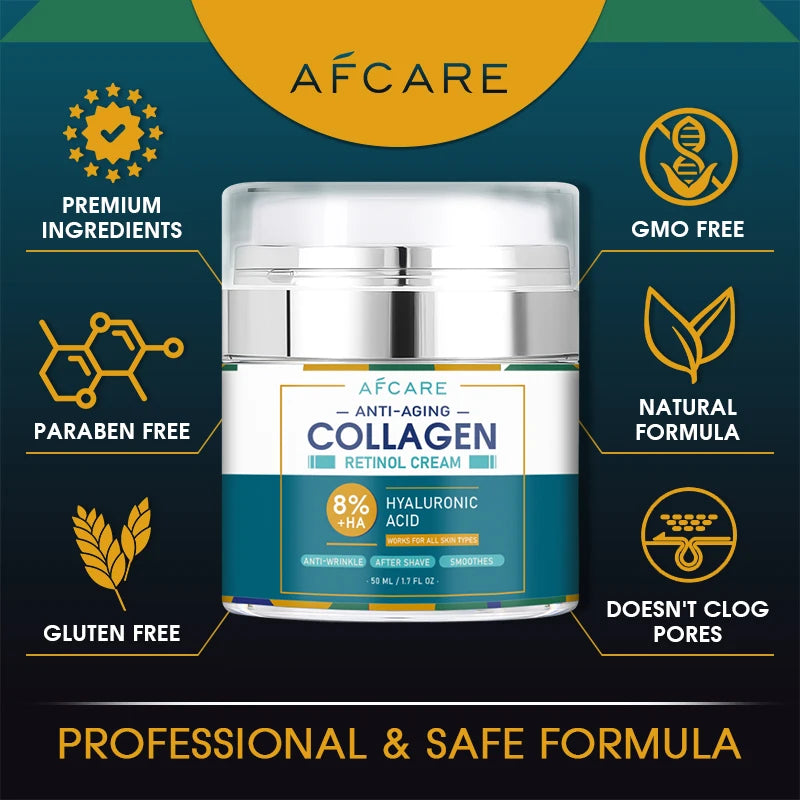 8% Collagen Face Cream Set – Anti-Aging Moisturizer with Hyaluronic Acid & Retinol, Anti-Wrinkle Hydrating Skincare for Firm, Youthful Skin|The Trendora Vault|