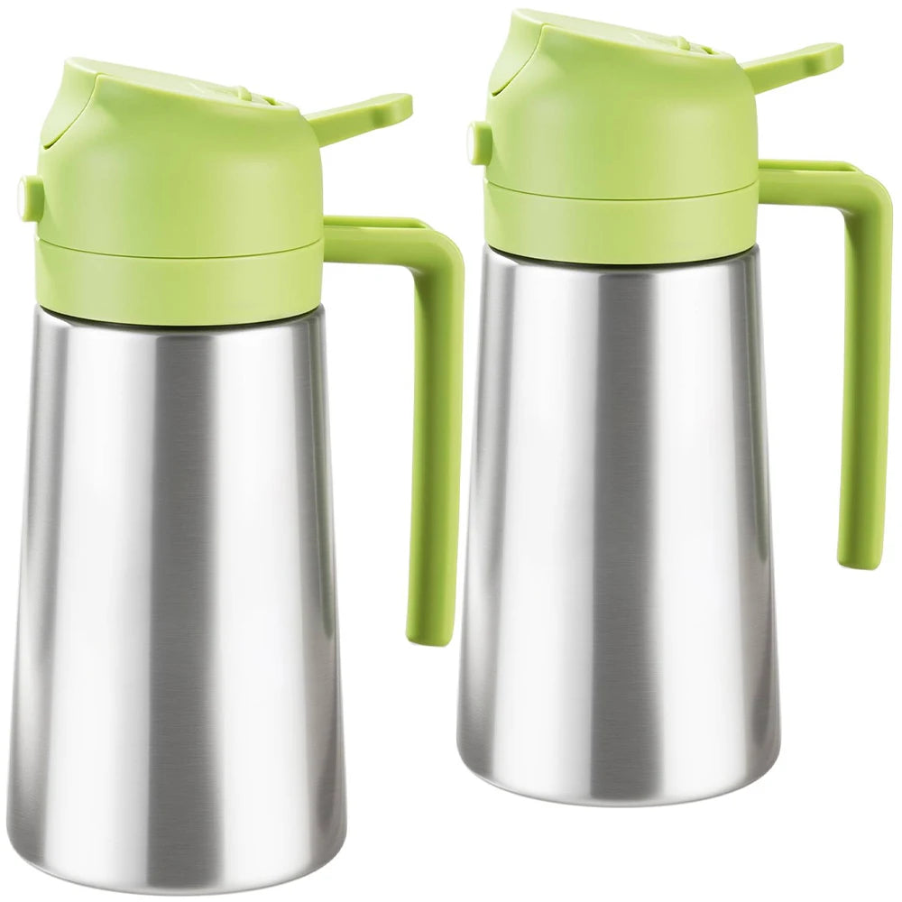 16oz Olive Oil Sprayer & Dispenser – 2-in-1 Glass Oil Bottle for Cooking with Measurement Stickers, Refillable Kitchen Gadget (470ml)|The Trendora Vault|