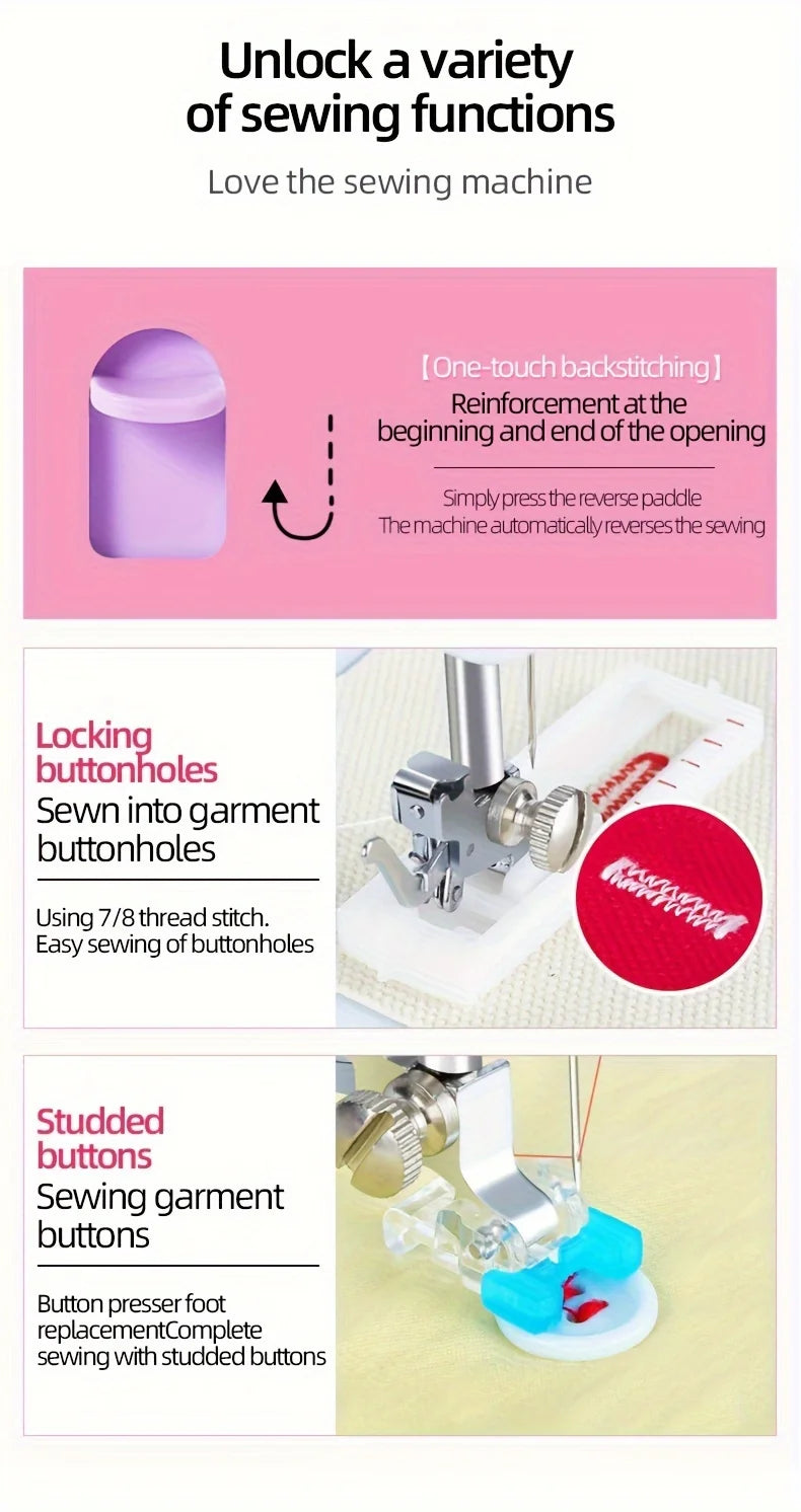 2025 Portable Electric Sewing Machine – Adjustable Speed, Backstitch Function, Easy for Beginners & Home DIY Projects |The Trendora Vault|