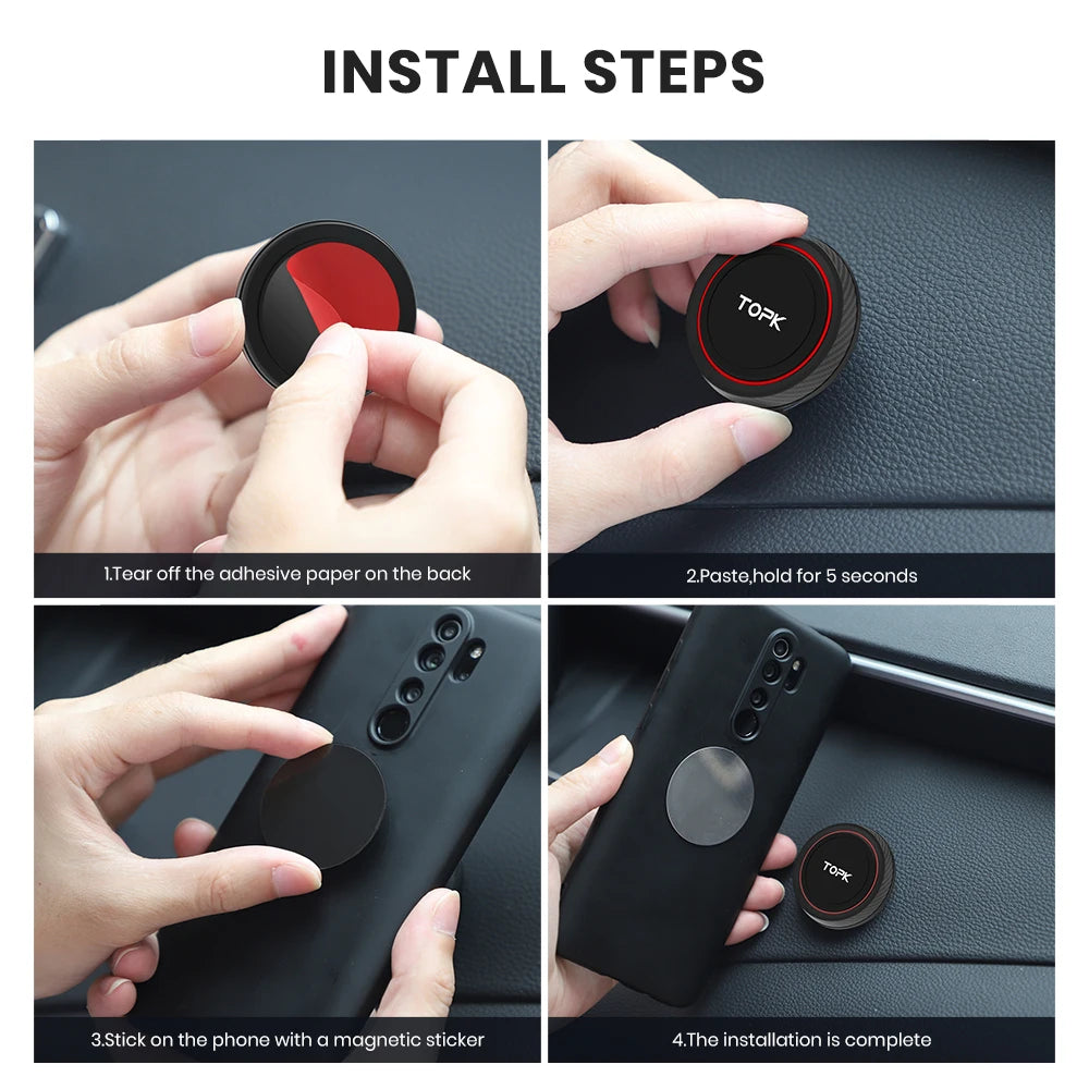 TOPK Magnetic Car Phone Holder – Strong Magnet Car Mount for Dashboard & Windshield |The Trendora Vault|