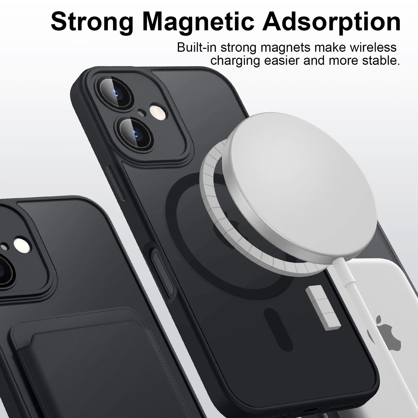 Luxury Magnetic Matte Translucent Armor Shockproof Case for iPhone 11-16 – Magsafe-Compatible, Wireless Charging Cover, Premium Protection |The Trendora Vault|