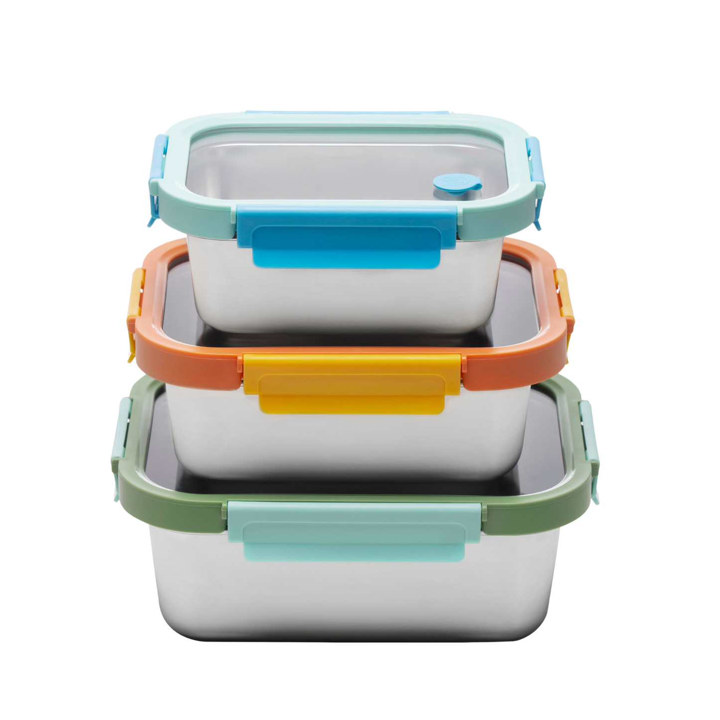 Multicolor Stainless Steel Mixing Bowl Set – Microwave Safe, Stackable, Nesting Food Storage Containers with Lids for Kitchen & Meal Prep |The Trendora Vault||