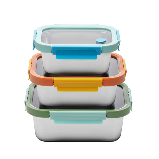 Multicolor Stainless Steel Mixing Bowl Set – Microwave Safe, Stackable, Nesting Food Storage Containers with Lids for Kitchen & Meal Prep |The Trendora Vault||