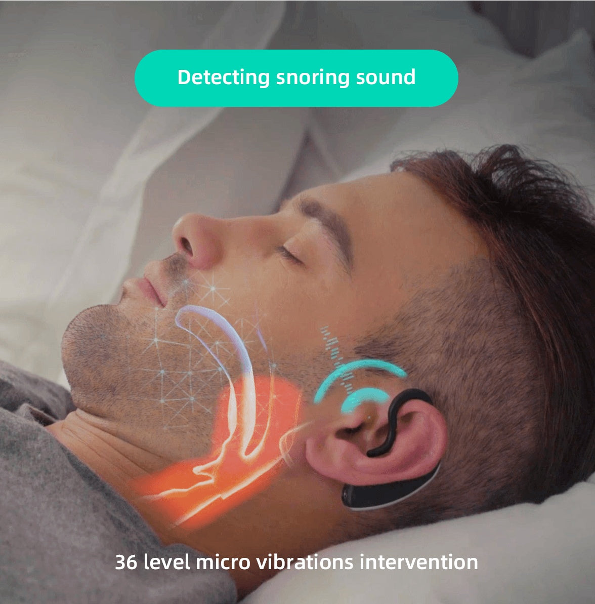 Bluetooth Anti-Snoring Device – 24-Hour Earset Sleep Aid with Snore Monitoring & Sleep Analysis |The Trendora vault|