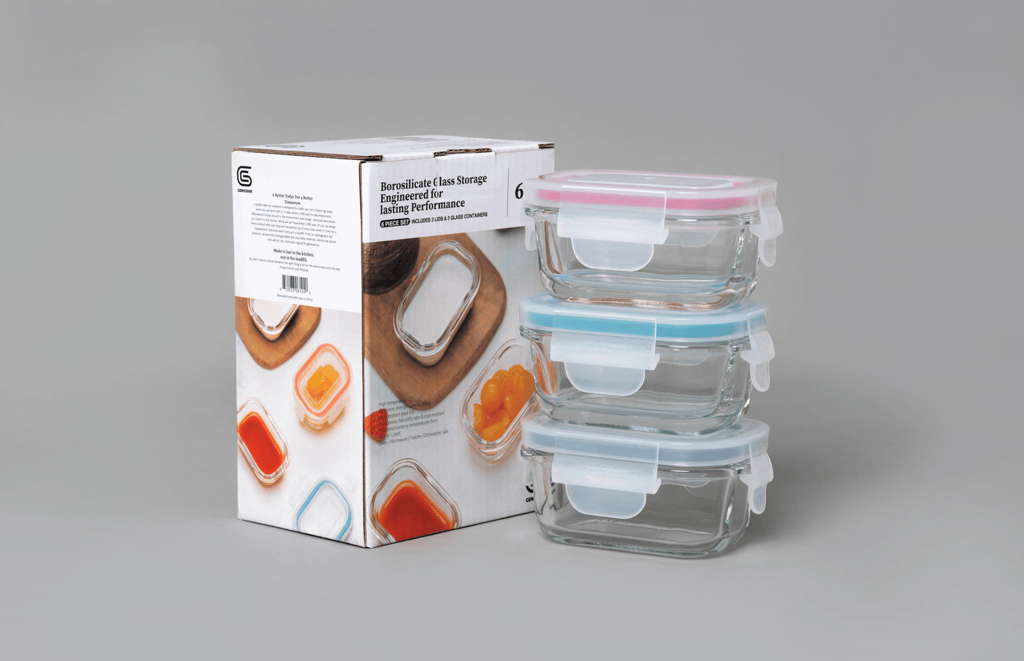 Mini Rectangular Glass Food Storage Container Set – Airtight Meal Prep & Portion Control Boxes with Leakproof Lids |The Trendora Vault|