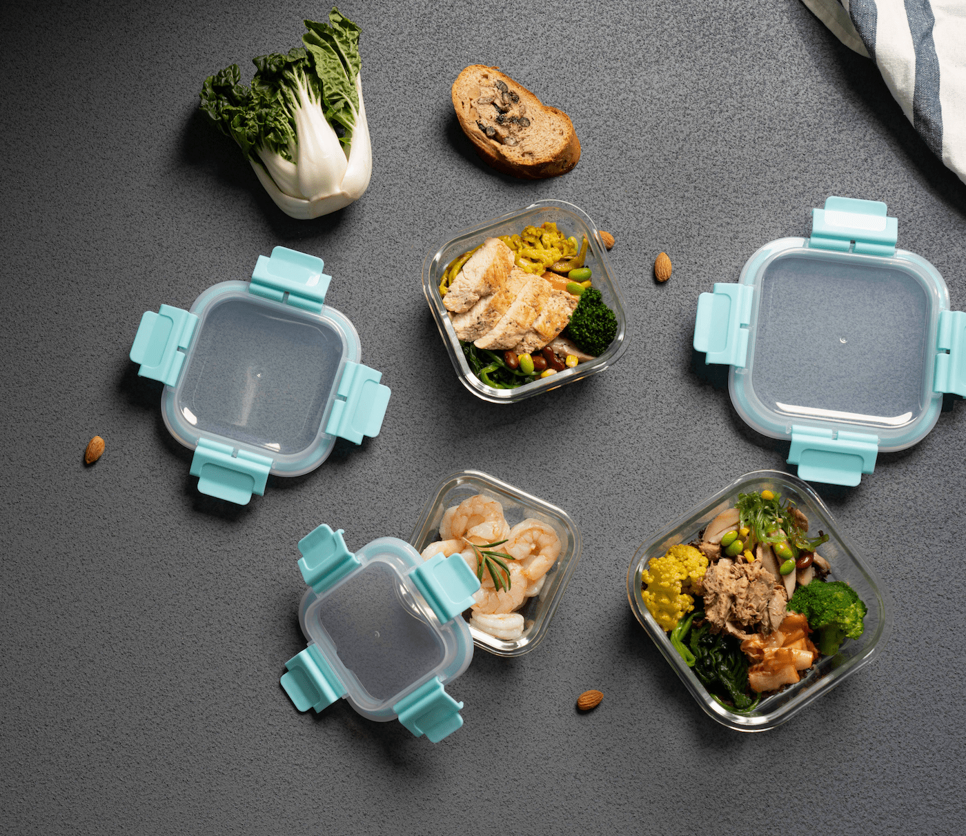 Square Food Storage Containers with High-Top Lids – Airtight, Stackable Plastic Bins for Pantry, Kitchen, Meal Prep & Dry Goods |The Trendora Vault|