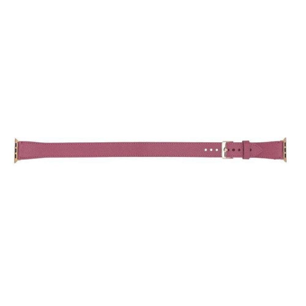 Luxury Double Wrap Dark Pink Leather Apple Watch Band – San Diego Edition |The Trendora Vault|