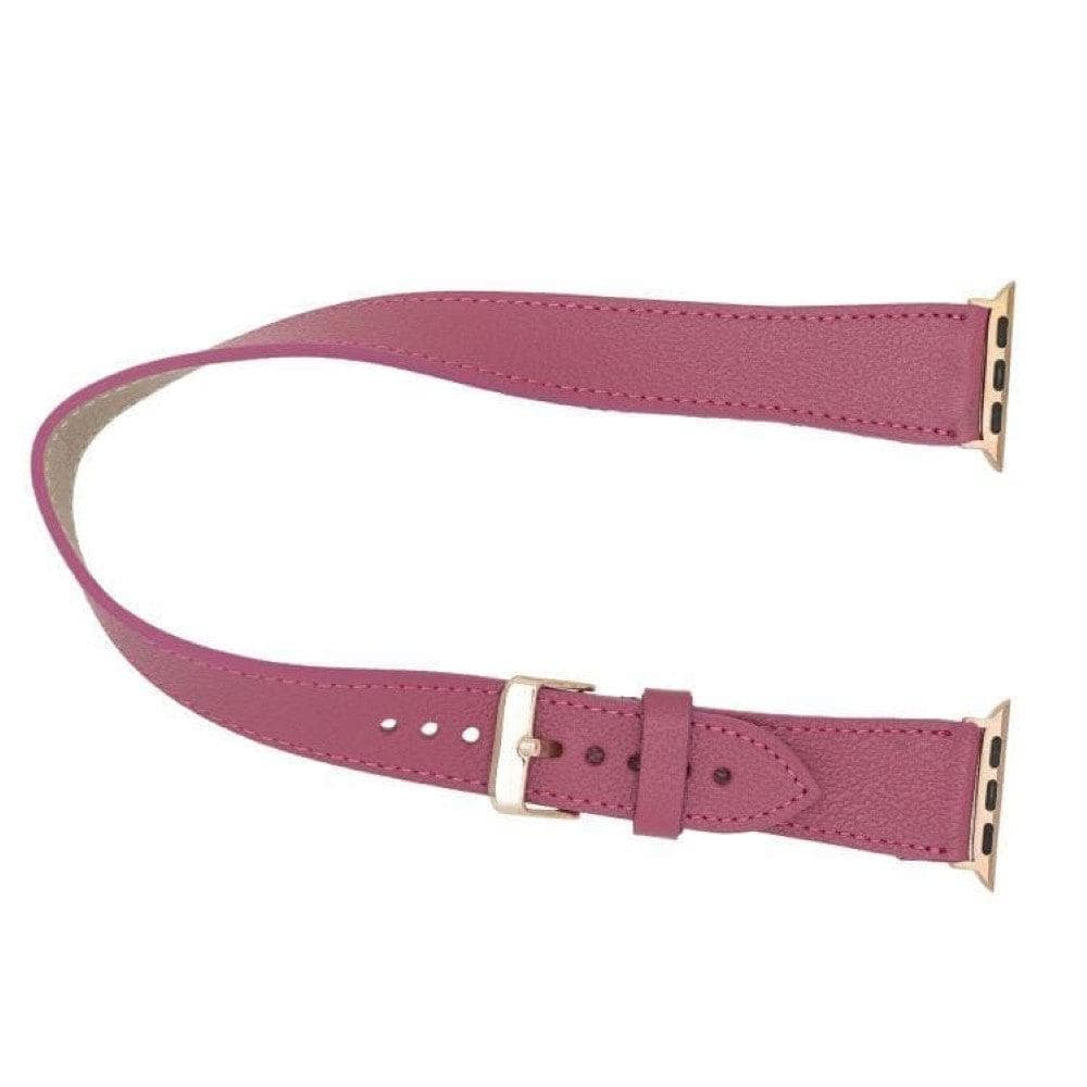 Luxury Double Wrap Dark Pink Leather Apple Watch Band – San Diego Edition |The Trendora Vault|