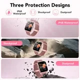 Smart Watch Fits for Android and IPhone, 1.85 inch Fitness Tracker, Men Women's Smartwatch with Answer/Make Calls/120+ Sports Modes/Message Reminder, IP68 Waterproof, for Gift Rose |The Trendora Vault|